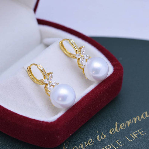 11-12mm CZ Pearl Earrings - House Of Pearls